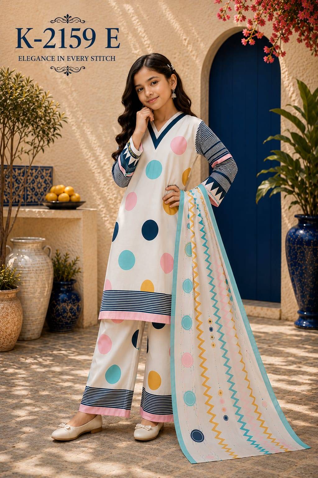 K-2159 By The wonder woman Indian casualwear designer Mal Satin kids collection At Wholesale Price